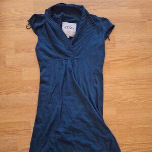 Y2k era turquoise knit dress